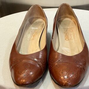 SALVATORE FRRAGAMO  TEXTURED LEATHER SHOES